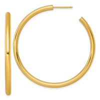 14k 3.0 x 50mm Polished Post Hoop Earrings-TF2535