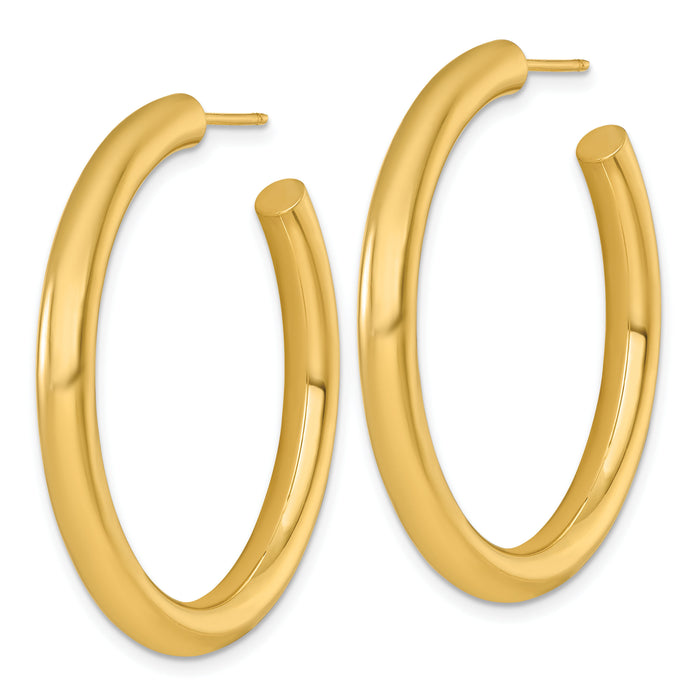 14k 4.0 x 40mm Polished Post Hoop Earrings-TF2539