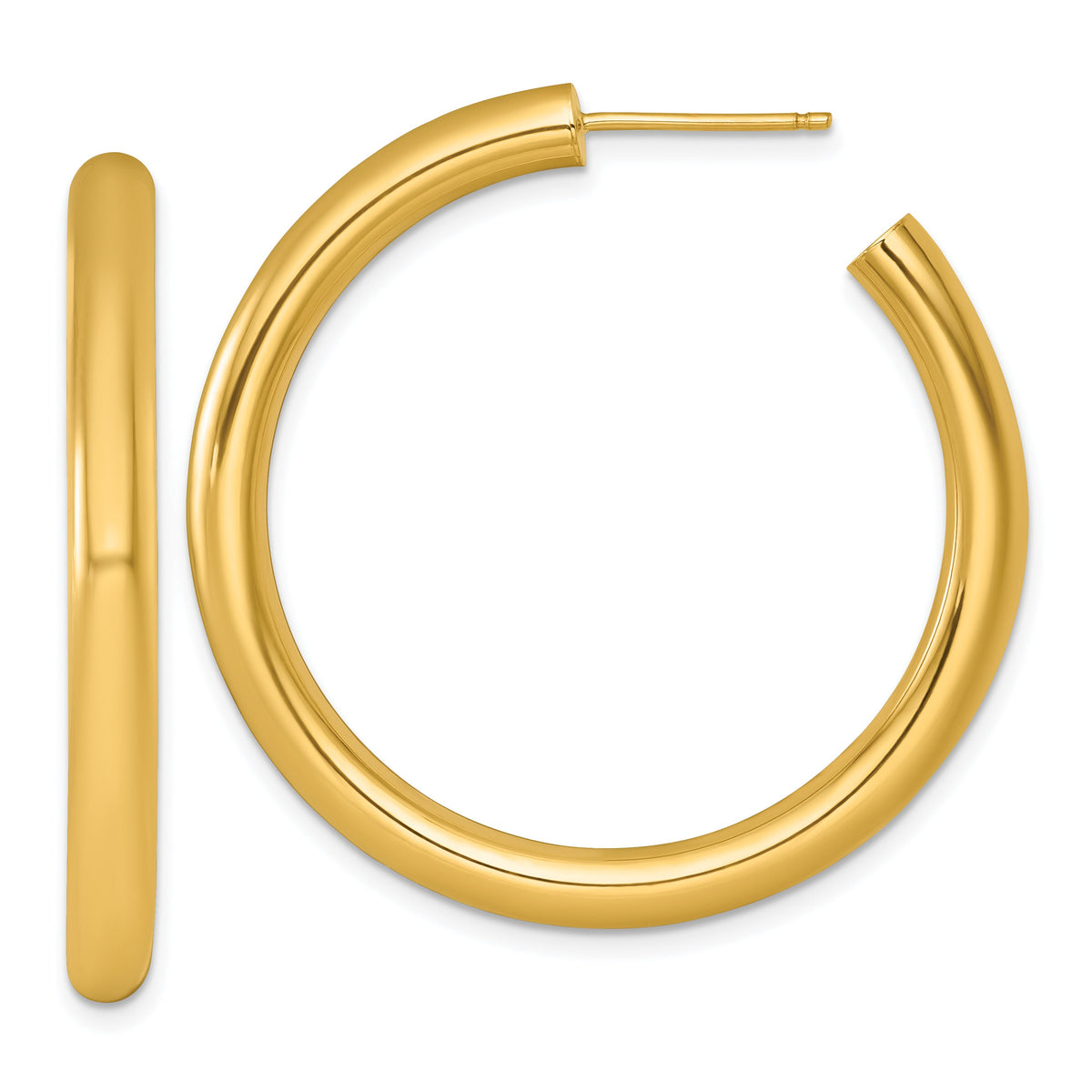14k 4.0 x 40mm Polished Post Hoop Earrings-TF2539