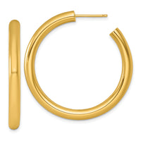 14k 4.0 x 40mm Polished Post Hoop Earrings-TF2539