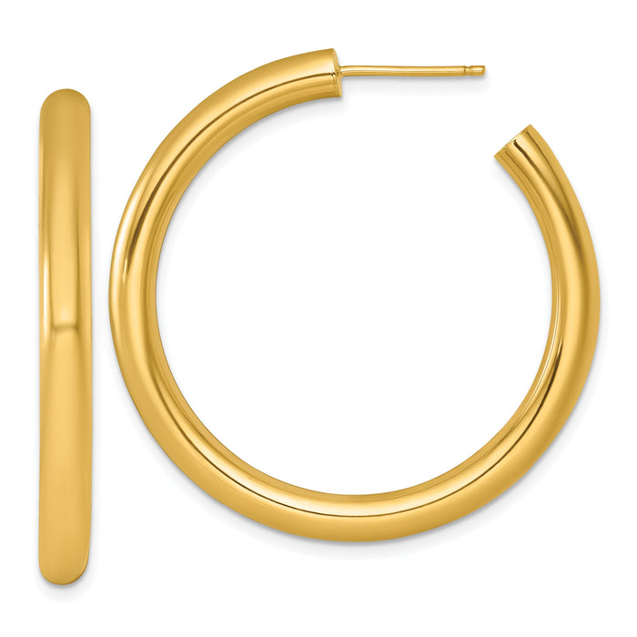 14k 4.0 x 40mm Polished Post Hoop Earrings-TF2539