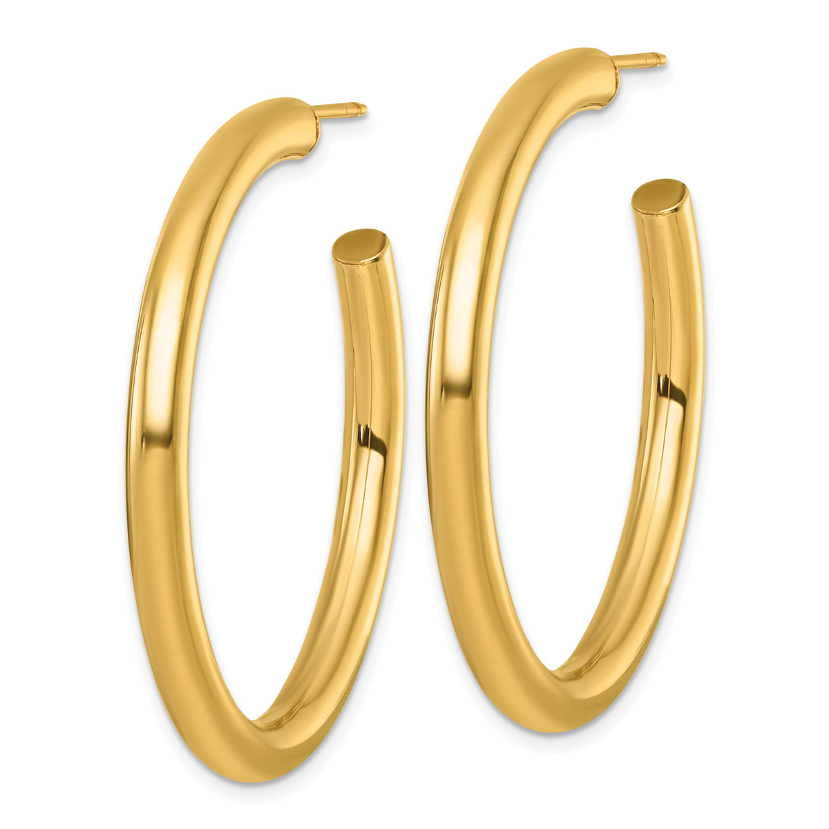 14K 4.0 x 45mm Polished Post Hoop Earrings-TF2540