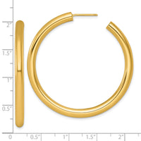 14k 4.0 x 50mm Polished Post Hoop Earrings-TF2541