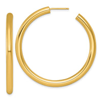 14k 4.0 x 50mm Polished Post Hoop Earrings-TF2541