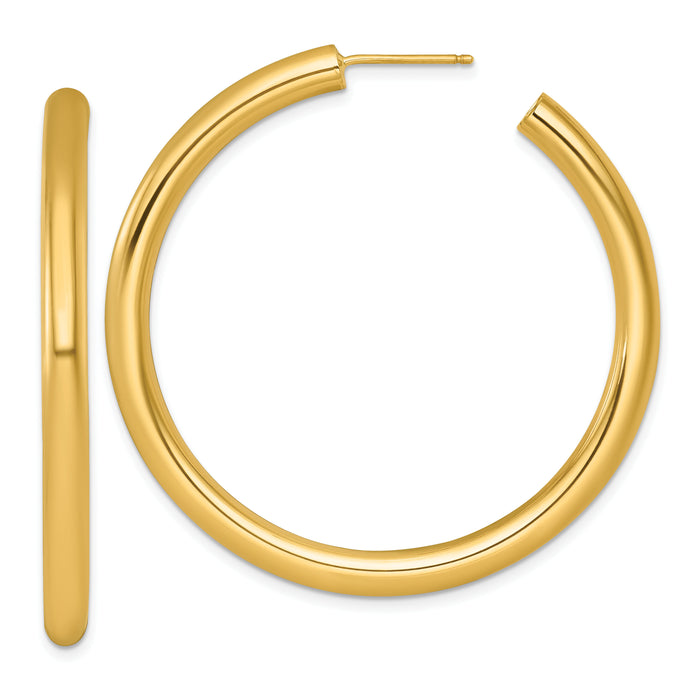 14k 4.0 x 50mm Polished Post Hoop Earrings-TF2541