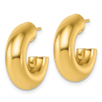 14k Polished 6mm Tube Post Hoop Earrings-TF2552