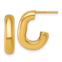 14k Polished J-Hoop Earrings-TF2571