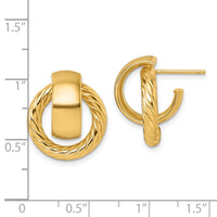 14K Polished and Twisted Circle Post Earrings-TF2572