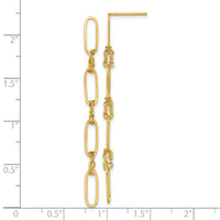14k Polished Fancy Oval Link Dangle Post Earrings-TF2575