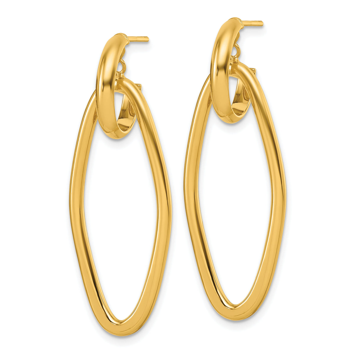 14K Polished Dangle Post Earrings-TF2579