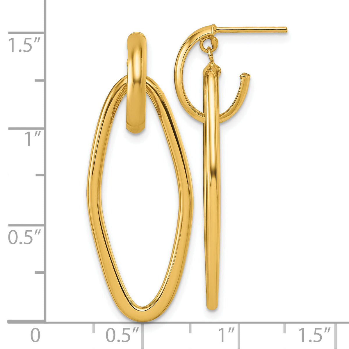 14K Polished Dangle Post Earrings-TF2579