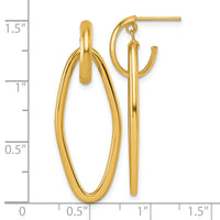 14K Polished Dangle Post Earrings-TF2579