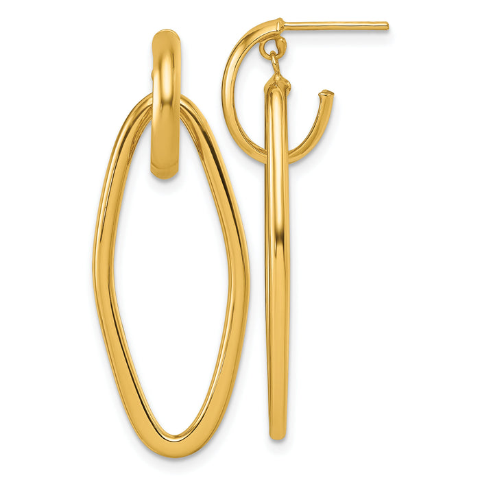 14K Polished Dangle Post Earrings-TF2579