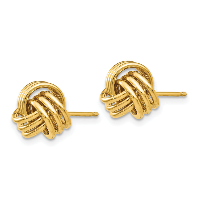 14k Polished Triple Knot Post Earrings-TF411