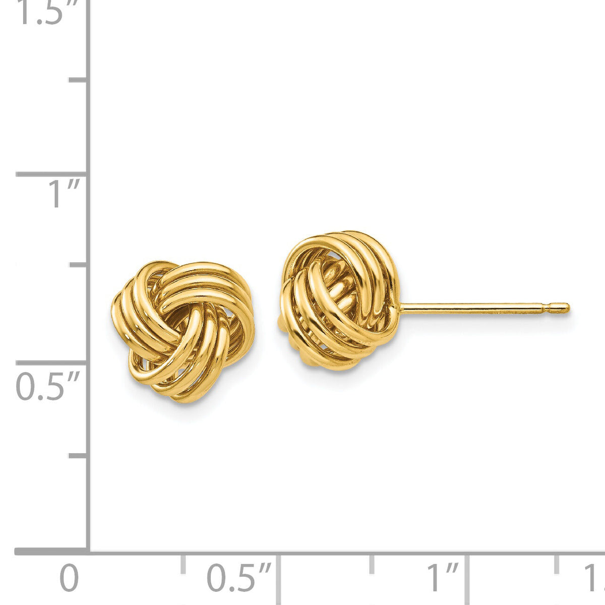 14k Polished Triple Knot Post Earrings-TF411