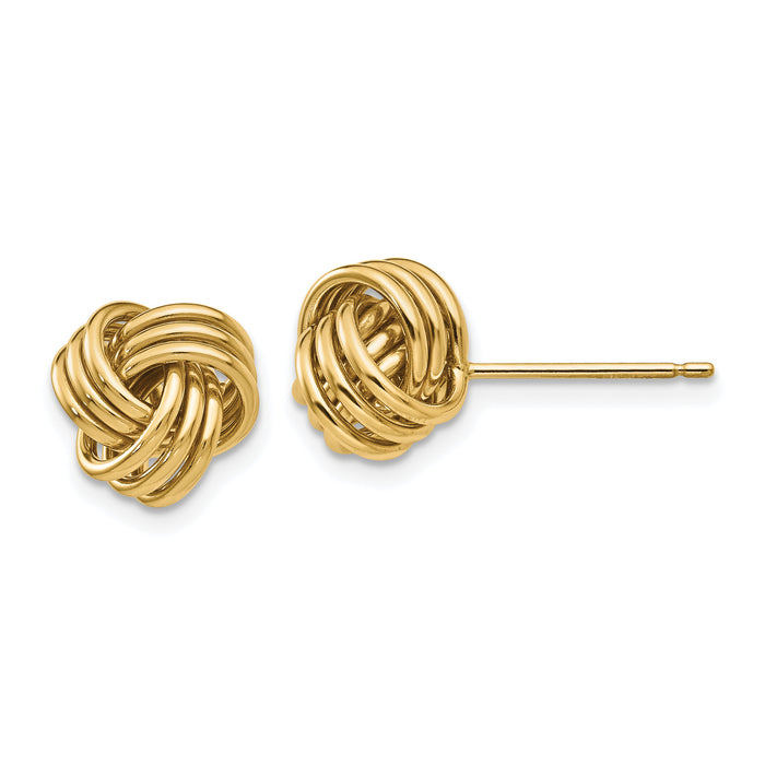 14k Polished Triple Knot Post Earrings-TF411