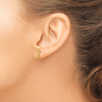 14K Diamond-cut Alligator Earrings-TF522