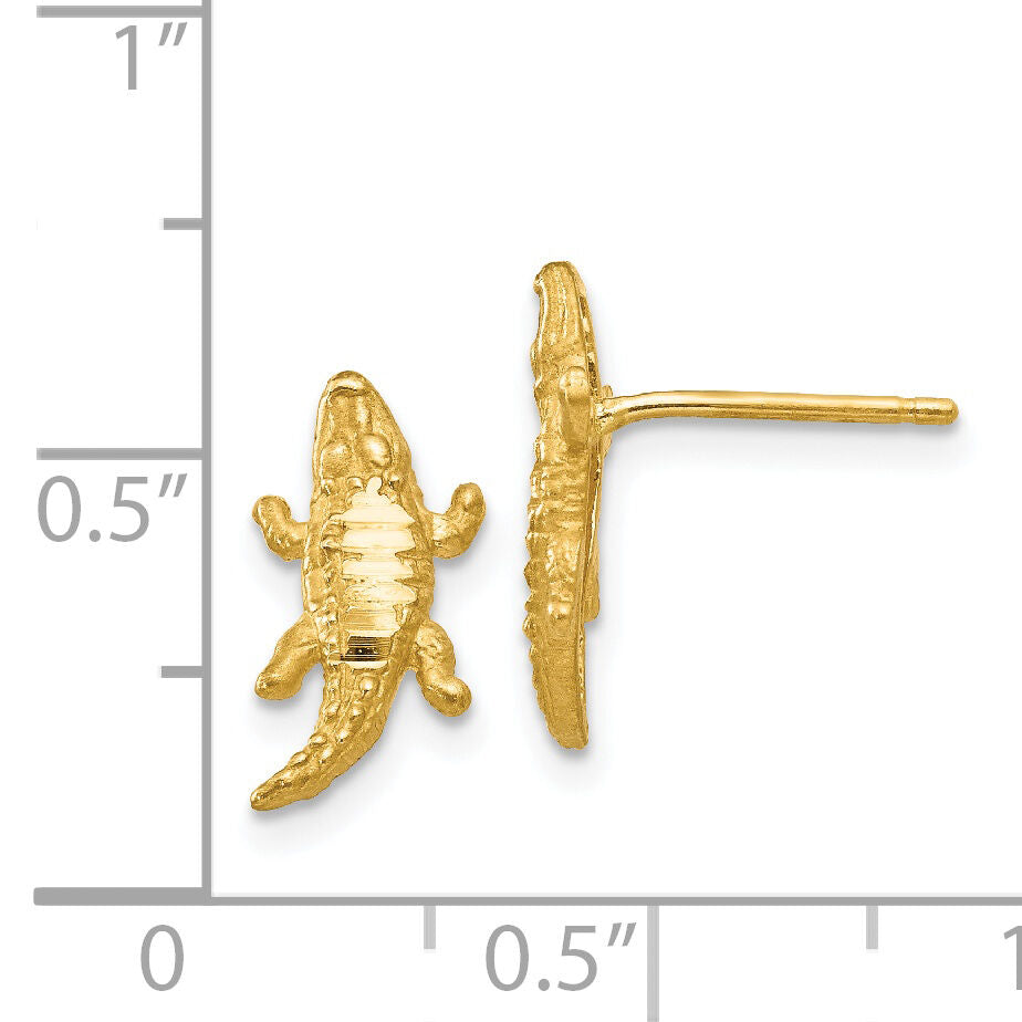 14K Diamond-cut Alligator Earrings-TF522