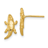 14K Diamond-cut Alligator Earrings-TF522