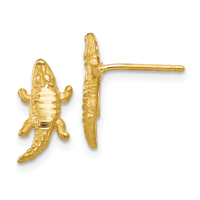 14K Diamond-cut Alligator Earrings-TF522