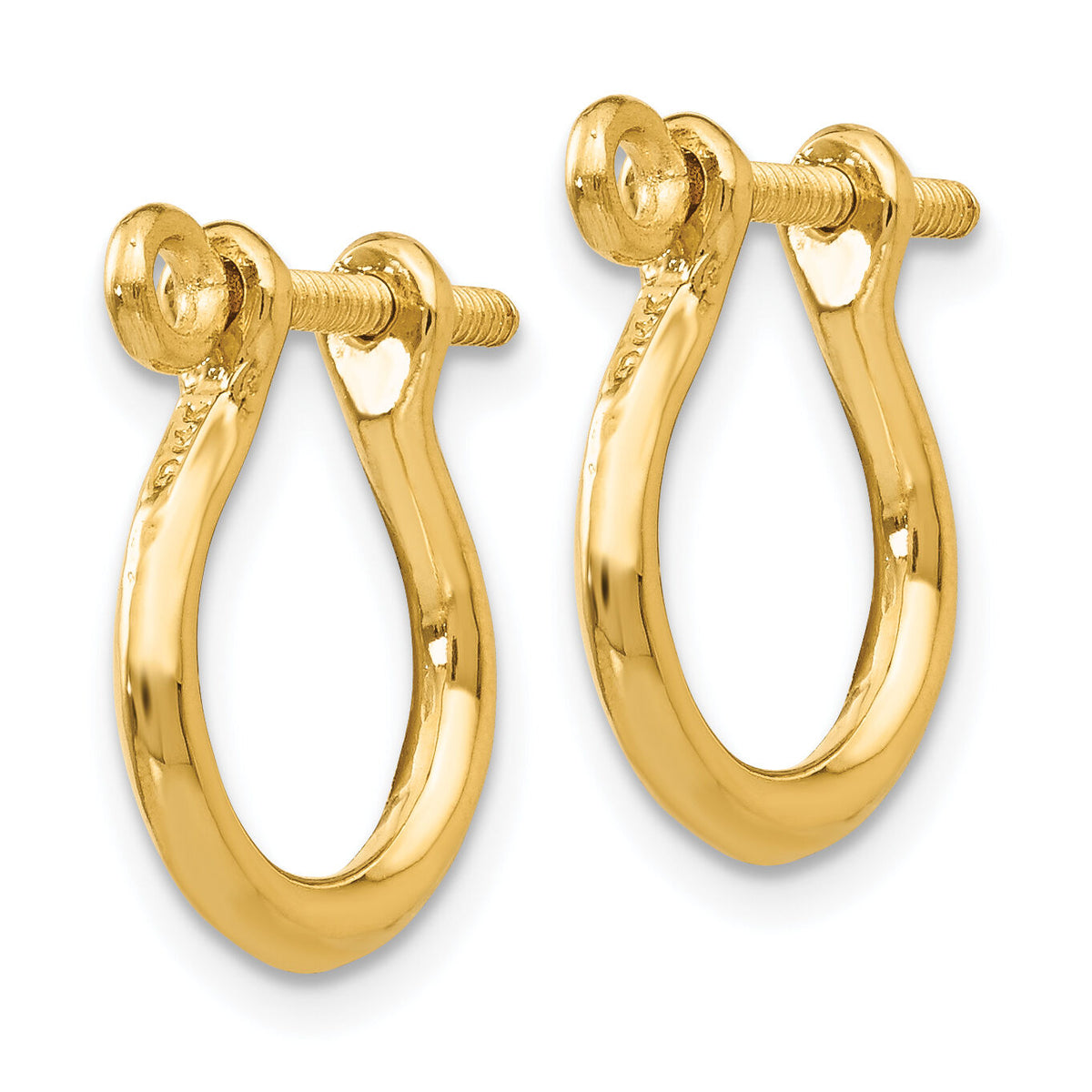 14k  3D Shackle Link Screw Earrings-TF528