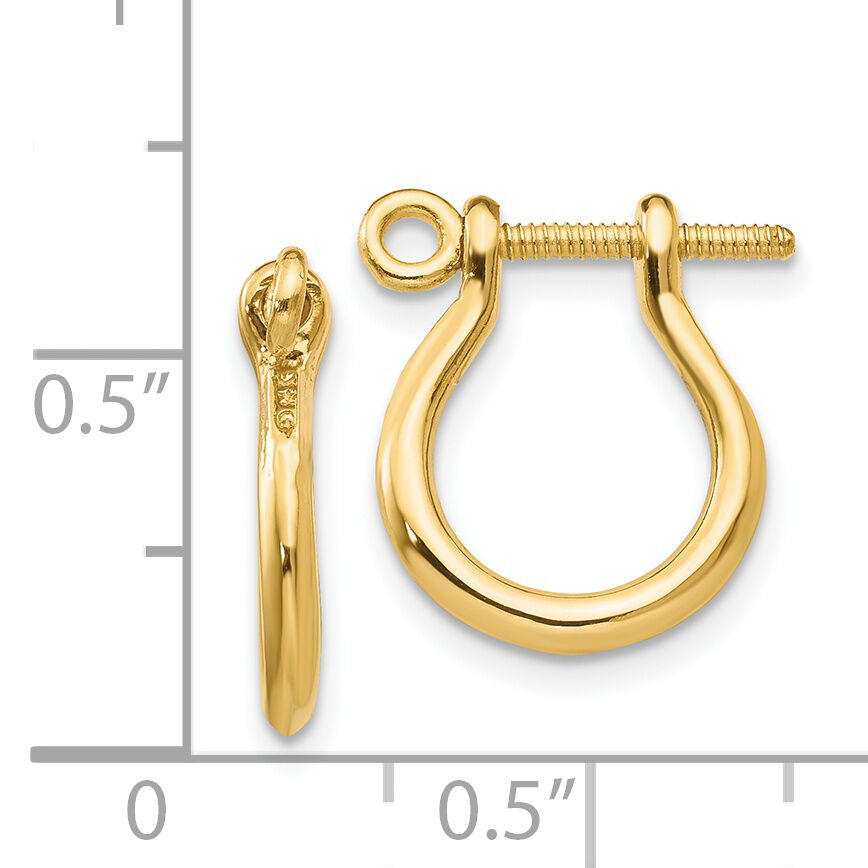 14k  3D Shackle Link Screw Earrings-TF528