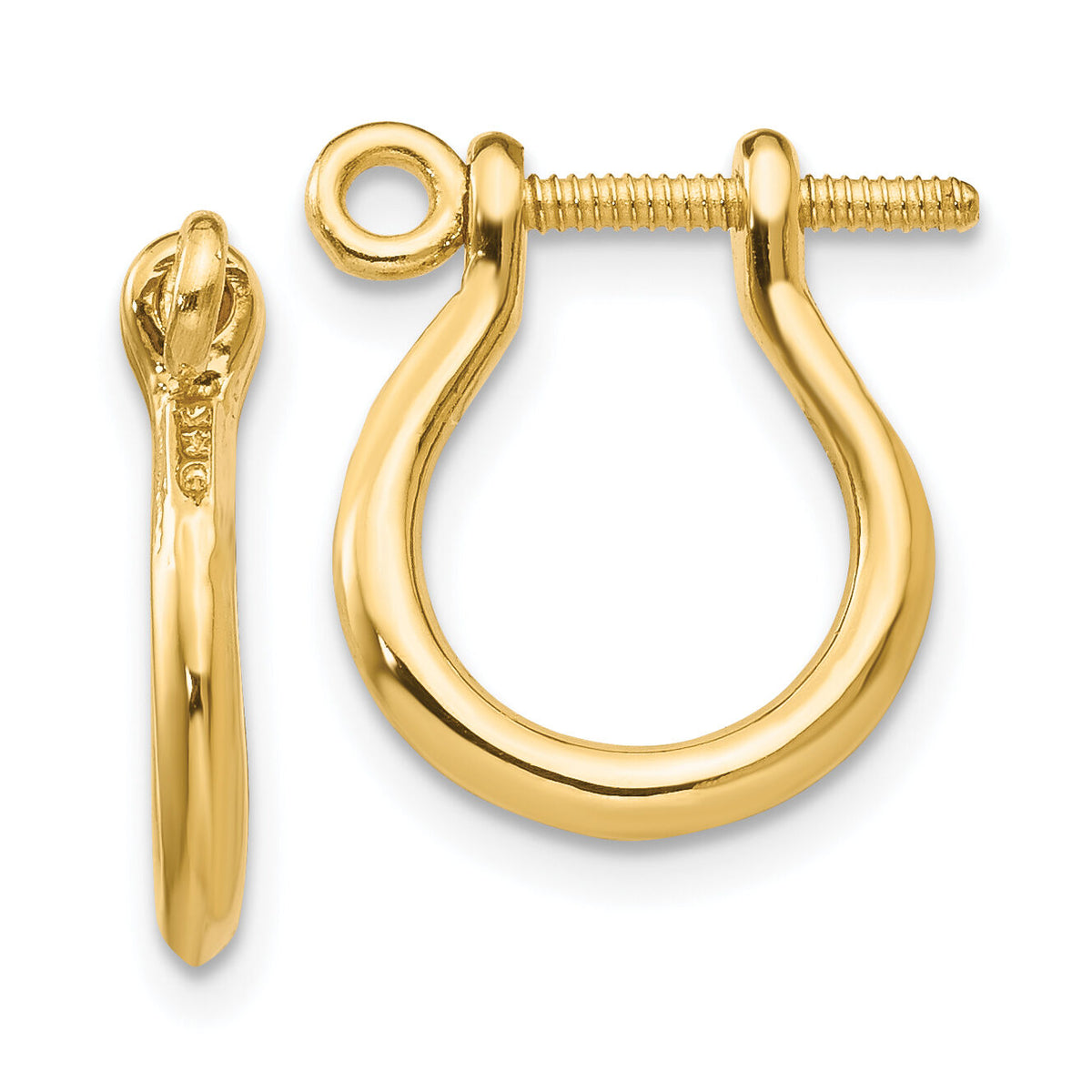 14k  3D Shackle Link Screw Earrings-TF528