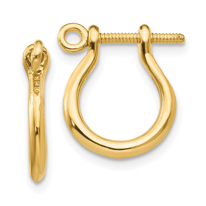 14k  3D Shackle Link Screw Earrings-TF528