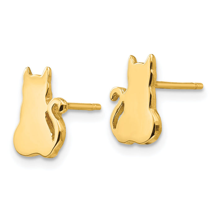 14K Cat Earrings-TF536