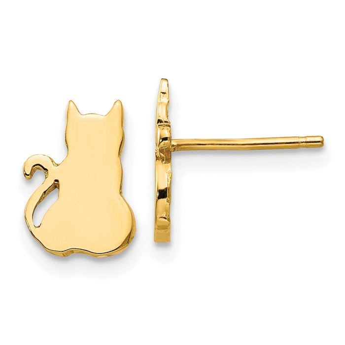 14K Cat Earrings-TF536