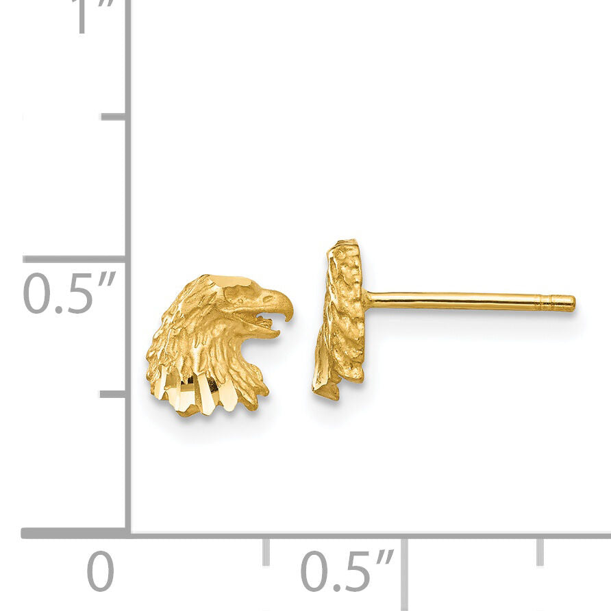 14K Diamond-cut Eagle Earrings-TF539