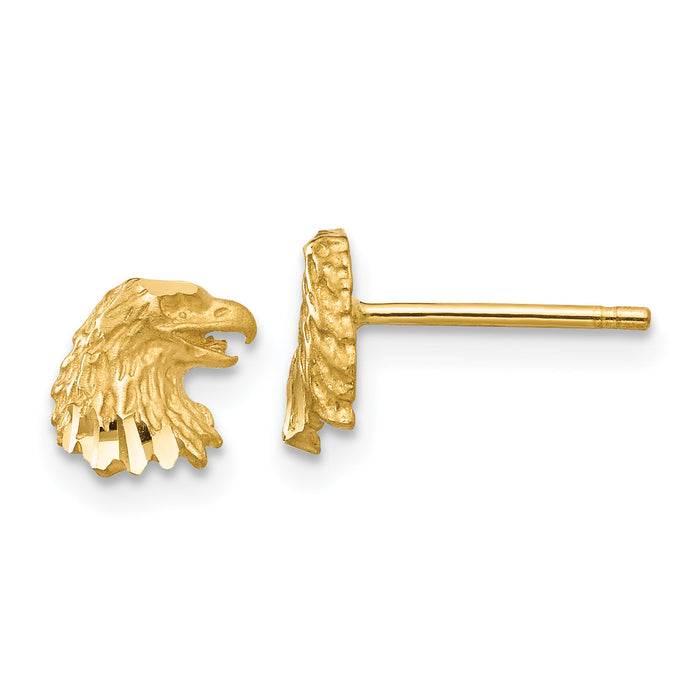 14K Diamond-cut Eagle Earrings-TF539