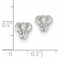 14k White Gold Elephant Earrings-TF540W