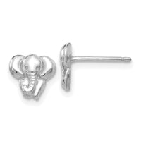 14k White Gold Elephant Earrings-TF540W