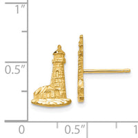 14K Diamond-cut Lighthouse Earrings-TF541
