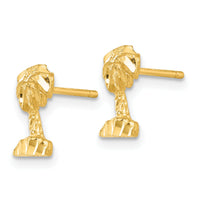 14K Diamond-cut Palm Tree Earrings-TF543