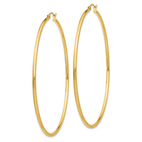 14k Polished 2x70mm Tube Hoop Earrings-TF549