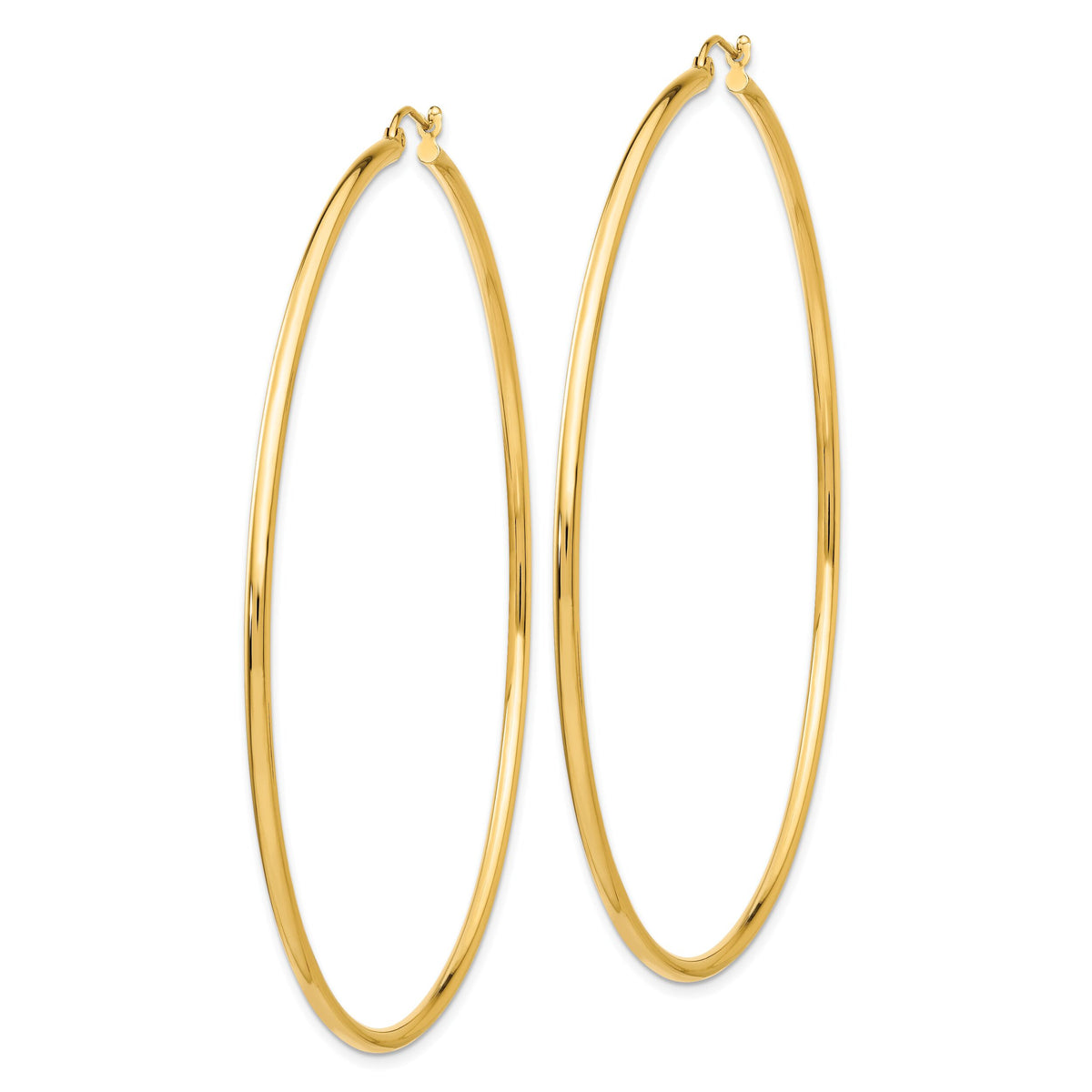 14k Polished 2x75mm Tube Hoop Earrings-TF550