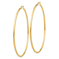 14k Polished 2x75mm Tube Hoop Earrings-TF550