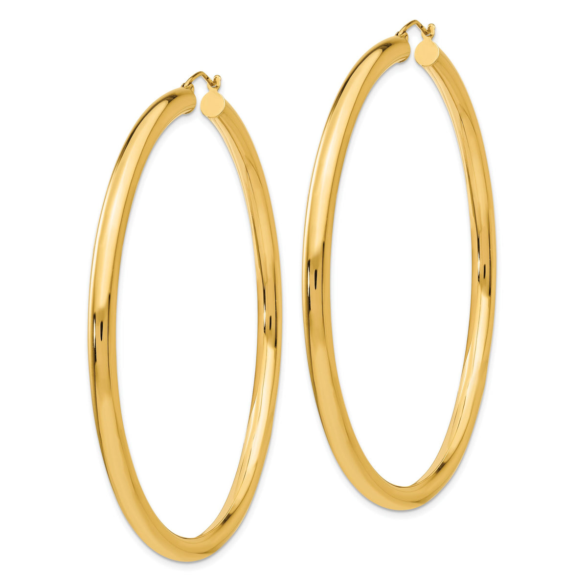 14k Polished 4x70mm Tube Hoop Earrings-TF553