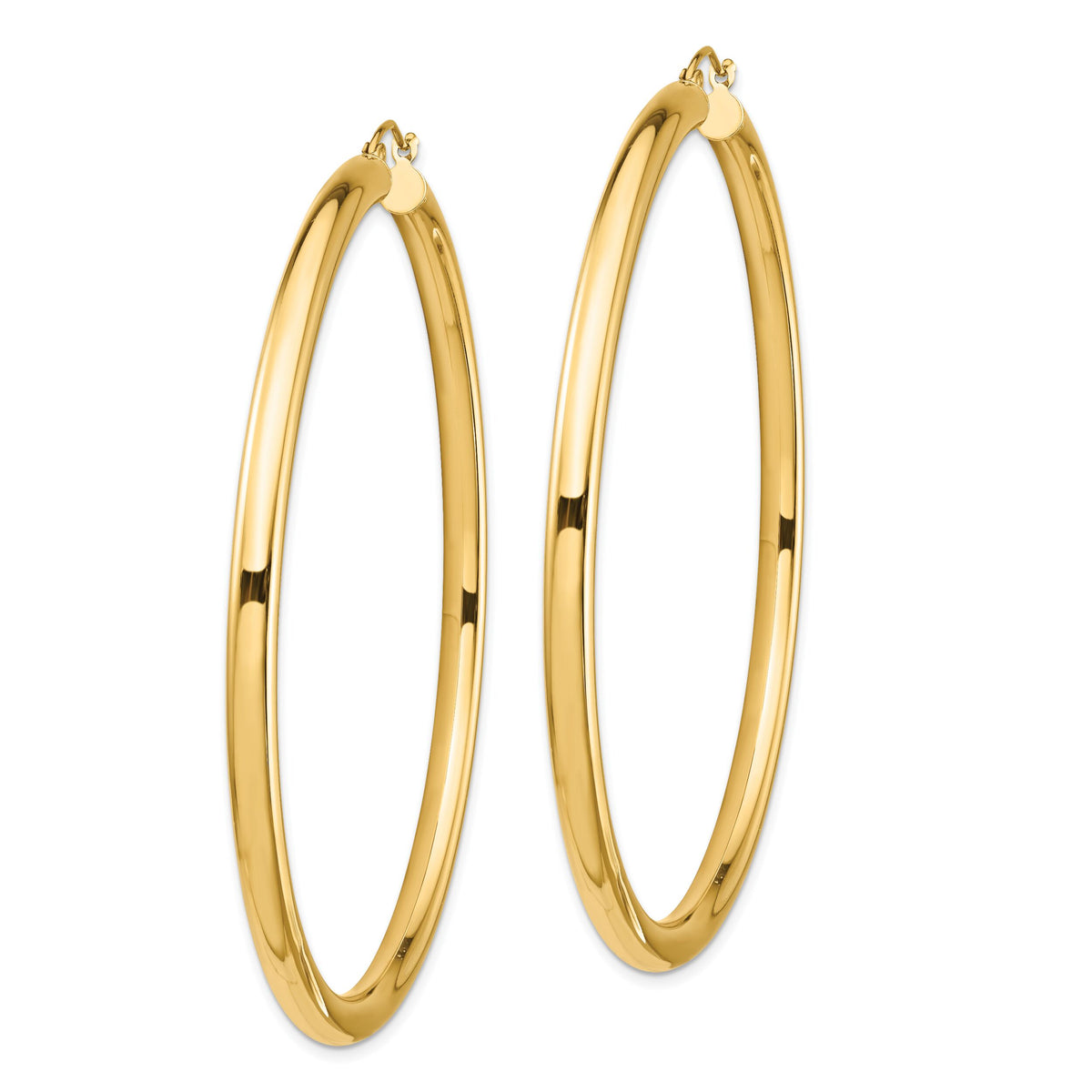 14k Polished 4x70mm Lightweight Tube Hoop Earrings-TF553L