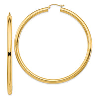 14k Polished 4x70mm Lightweight Tube Hoop Earrings-TF553L