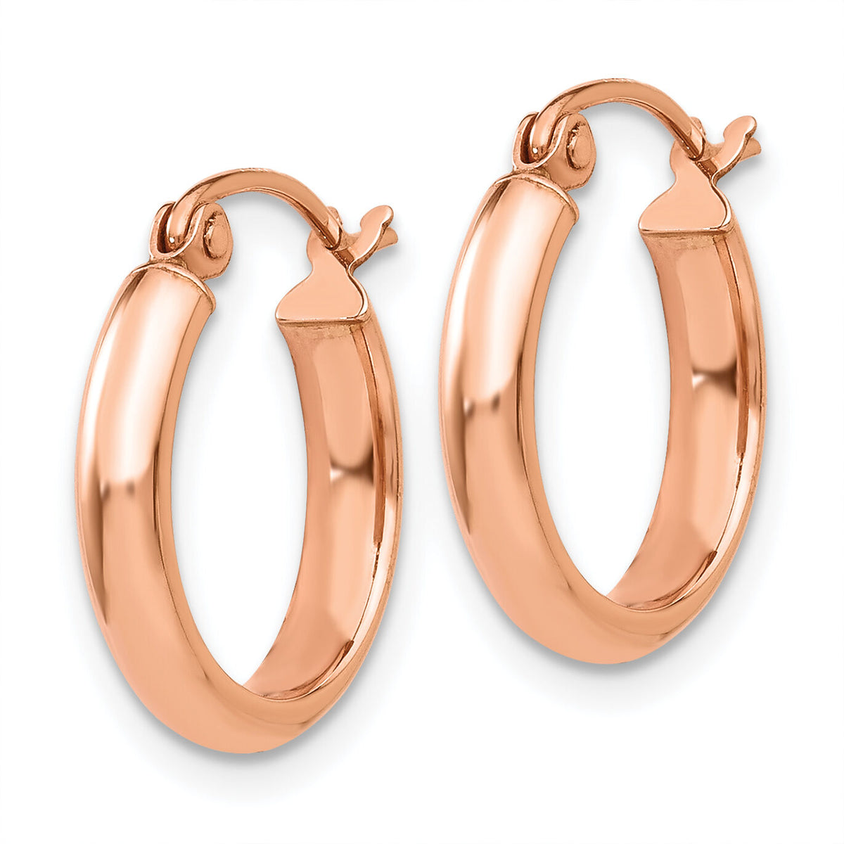 14k Rose Gold Hoop Earrings-TF568