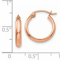 14k Rose Gold Hoop Earrings-TF568
