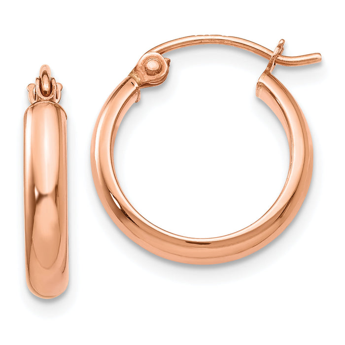 14k Rose Gold Hoop Earrings-TF568