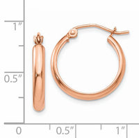 14k Rose Gold Hoop Earrings-TF569