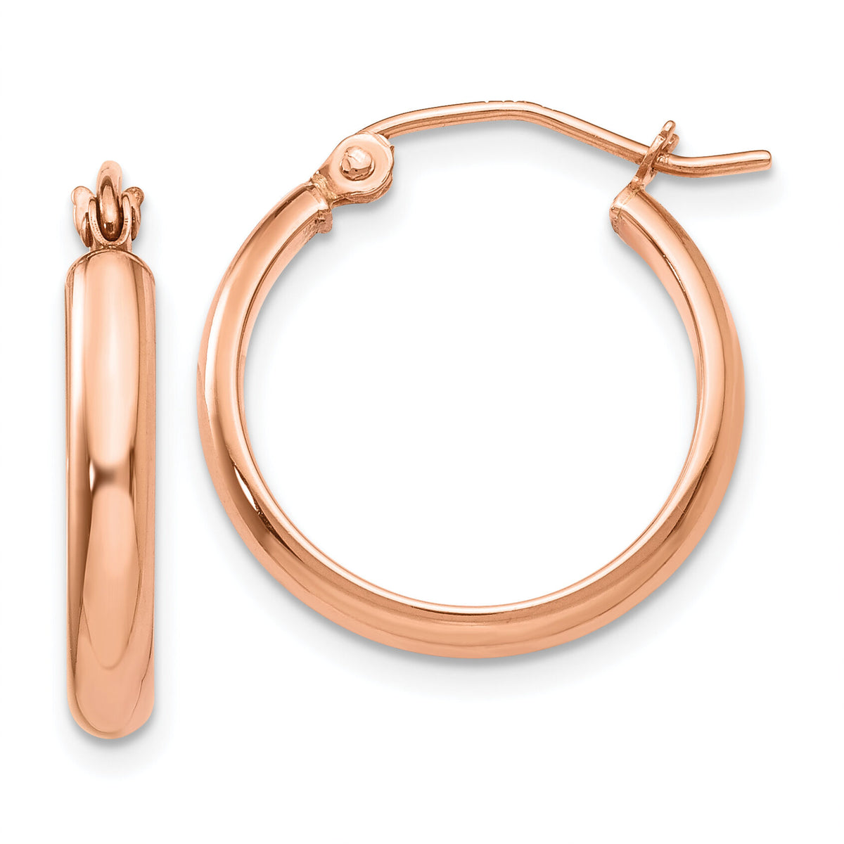 14k Rose Gold Hoop Earrings-TF569