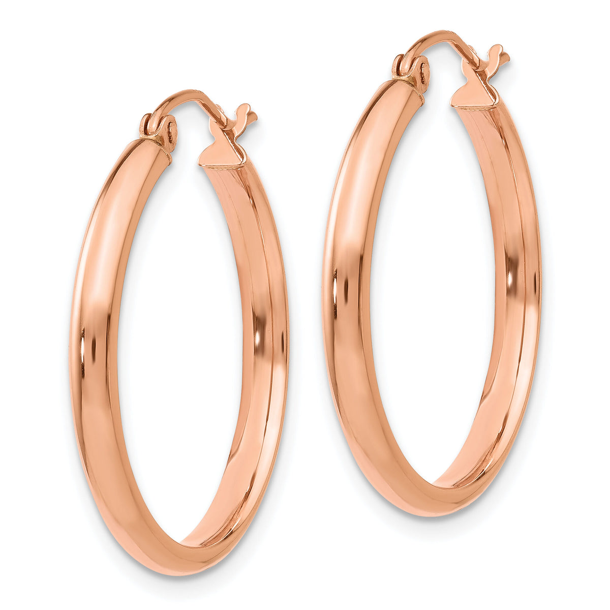 14k Rose Gold Hoop Earrings-TF570