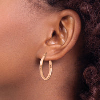 14k Rose Gold Hoop Earrings-TF570
