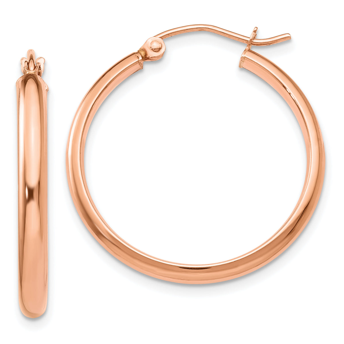 14k Rose Gold Hoop Earrings-TF570